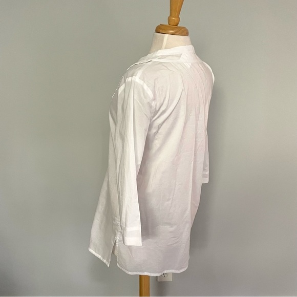 NWT J Crew Factory White Pom Pom Blouse Top size M - Picture 4 of 11